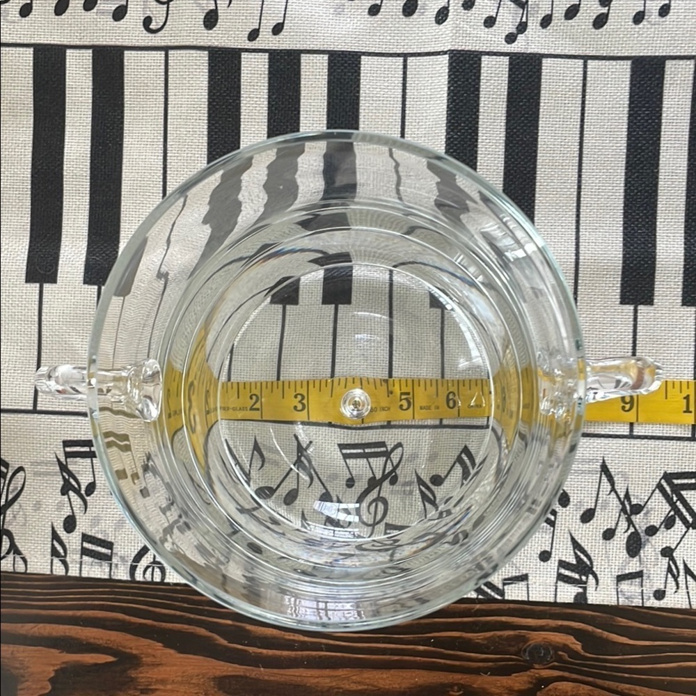 Mid Century Bubble Handblown Glass Ice Bucket Bar Accessory with Elegant Handles - Picture 4 of 8
